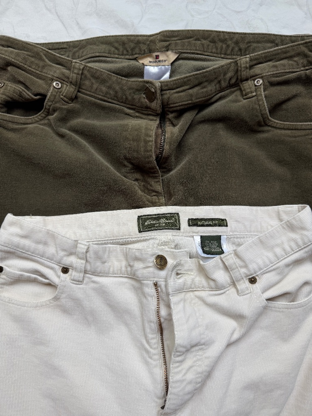 Women’s Woolrich Eddie Bauer Corduroy Green Stone Bundle Sz 12T